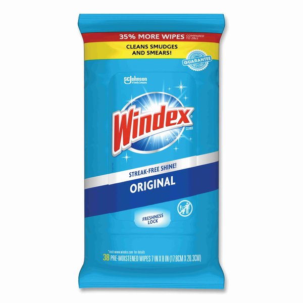 Windex Towels & Wipes, White, Cloth, 38 Wipes, Unscented 00019800002961